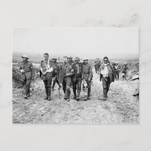 Wounded World War I Soldiers (July 19 1916) Postcard (Front)