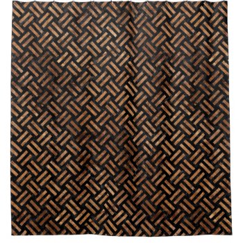 Woven2 Black Marble & Brown Stone Shower Curtain by Trendi_Stuff at Zazzle
