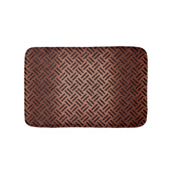 Woven2 Black Marble & Copper Brushed Metal (r) Bathroom Mat by Trendi_Stuff at Zazzle