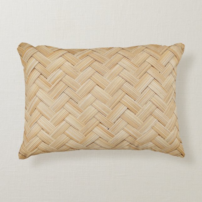 Woven Bamboo Abstract Texture Background. Accent Pillow (Front)