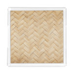 Woven Bamboo Abstract Texture Background. Acrylic Tray