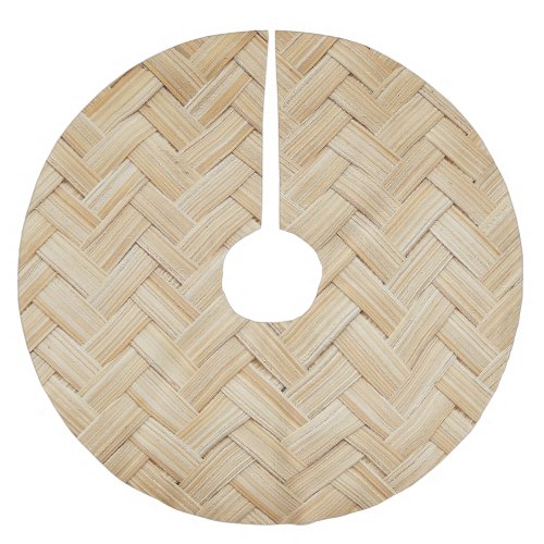 Woven Bamboo Abstract Texture Background Brushed Polyester Tree Skirt