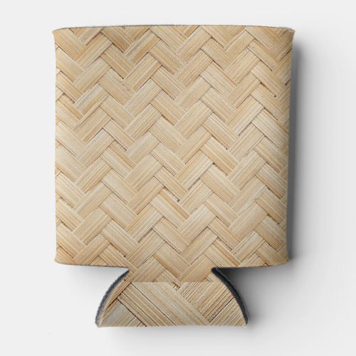 Woven Bamboo Abstract Texture Background Can Cooler
