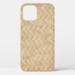 Woven Bamboo Abstract Texture Background. iPhone 12 Case