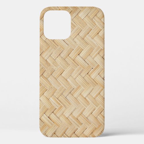 Woven Bamboo Abstract Texture Background iPhone 12 Case