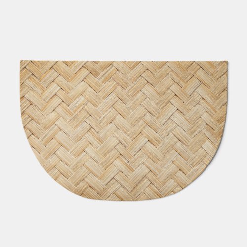 Woven Bamboo Abstract Texture Background Doormat