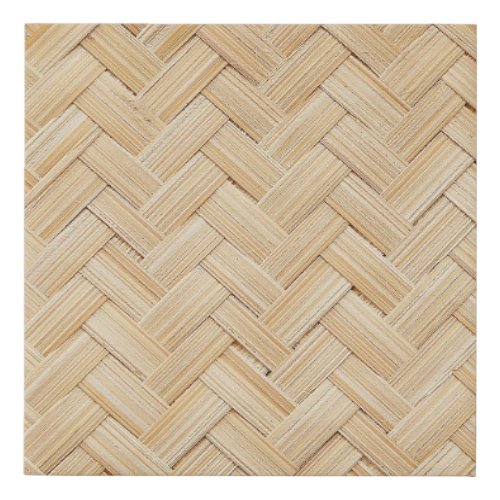 Woven Bamboo Abstract Texture Background Faux Canvas Print