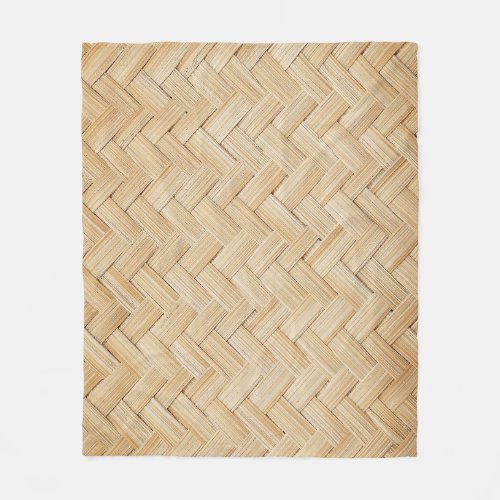 Woven Bamboo Abstract Texture Background Fleece Blanket