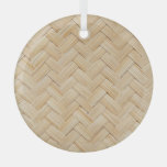 Woven Bamboo Abstract Texture Background. Glass Ornament