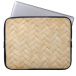 Woven Bamboo Abstract Texture Background. Laptop Sleeve
