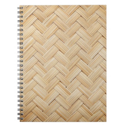 Woven Bamboo Abstract Texture Background Notebook