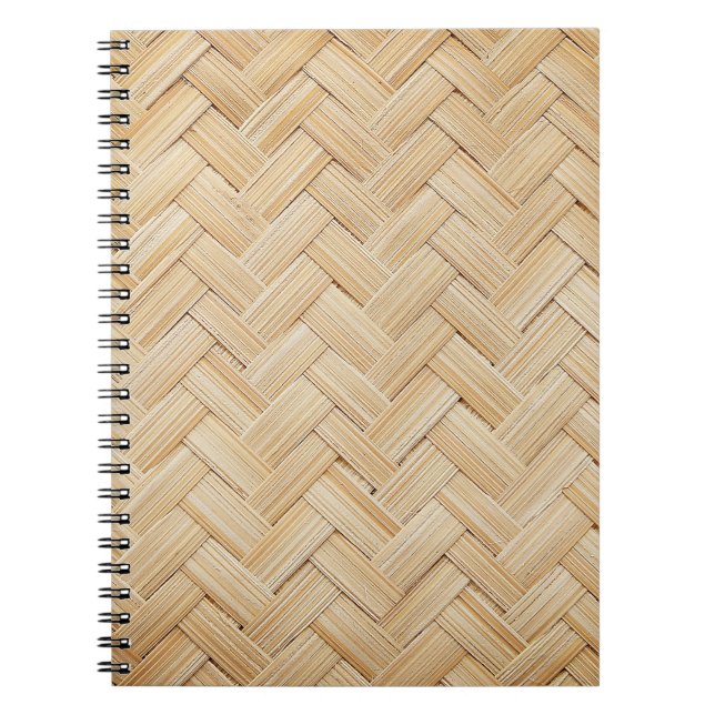 Woven Bamboo Abstract Texture Background. Notebook (Front)