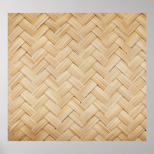 Woven Bamboo Abstract Texture Background Poster