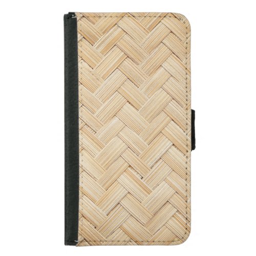 Woven Bamboo Abstract Texture Background Samsung Galaxy S5 Wallet Case