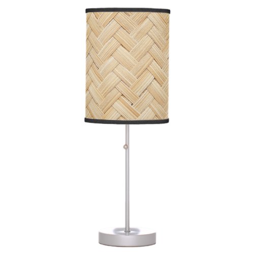 Woven Bamboo Abstract Texture Background Table Lamp