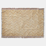 Woven Bamboo Abstract Texture Background. Throw Blanket