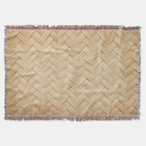 Woven Bamboo Abstract Texture Background Throw Blanket