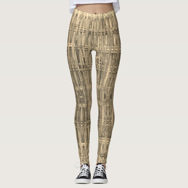 Woven bamboo pattern leggings (Front)