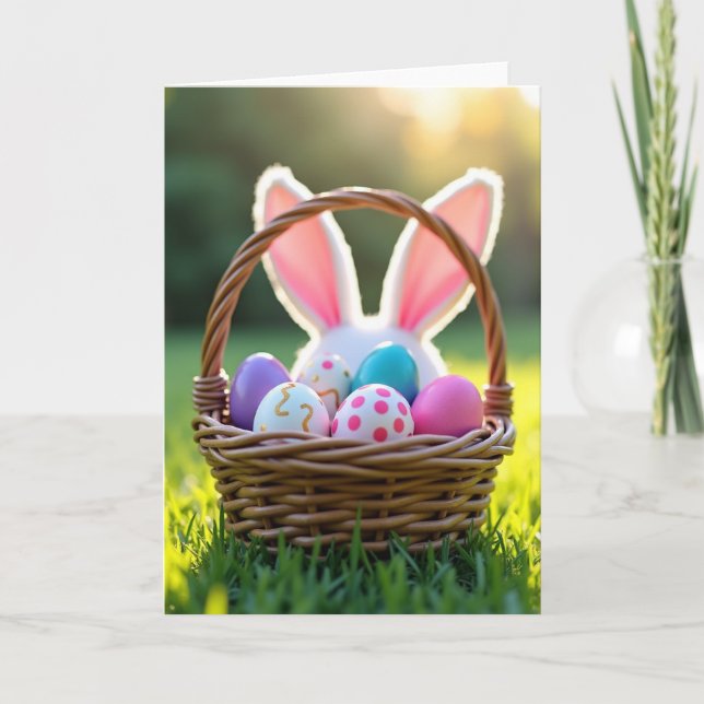 Woven Basket Easter Egg Card (Front)