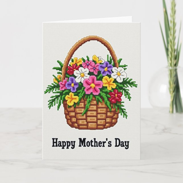 Woven Basket Mothers Day Card (Front)