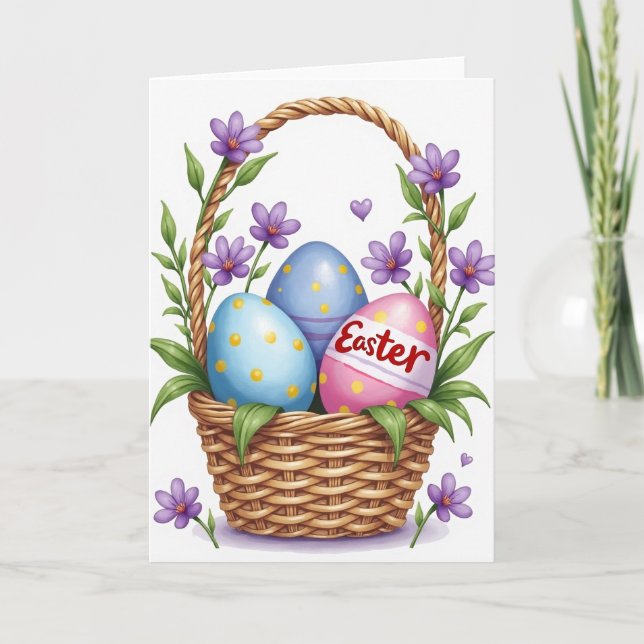 Woven Basket Pattern Celebration Card (Front)