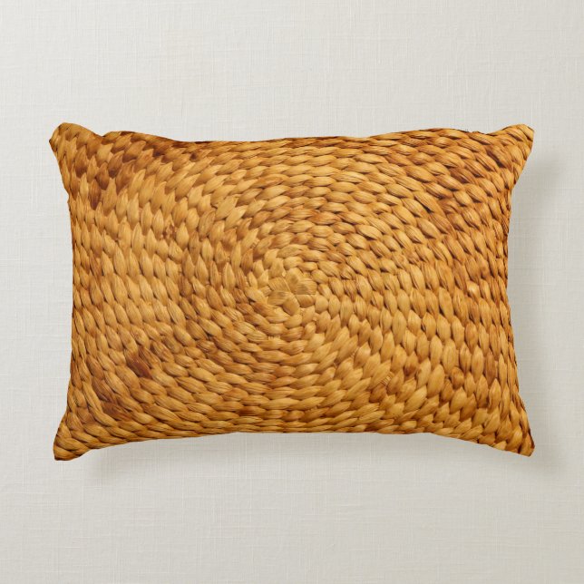 woven bast background texture brown accent pillow (Front)
