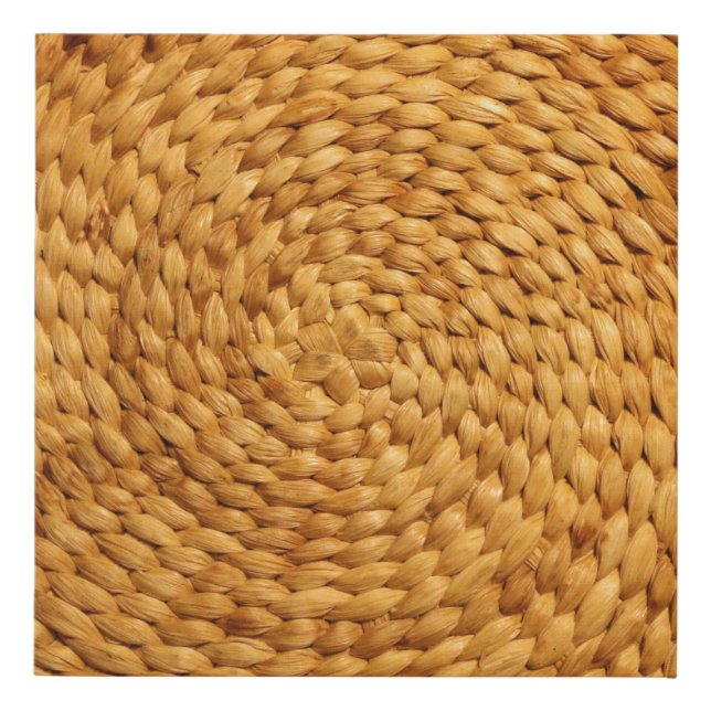 woven bast background texture brown faux canvas print (Front)