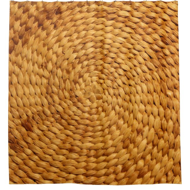 woven bast background texture brown shower curtain (Front)