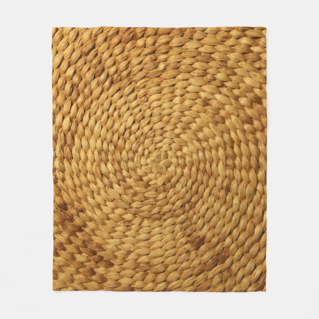 Woven Bast: Textured Brown Authenticity Fleece Blanket (Front)