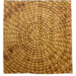 Woven Bast: Textured Brown Authenticity Shower Curtain