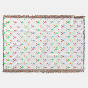 Woven blanket with colorful pinwheel pattern 