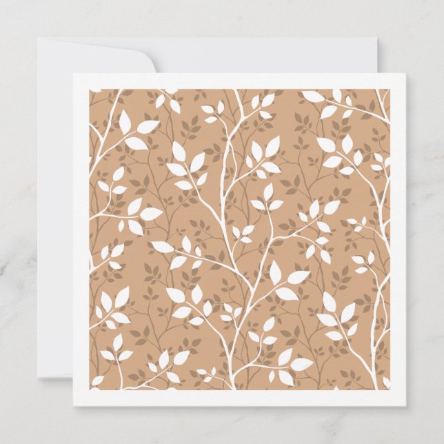 Woven Branches Soft Marigold Minimalist Botanical Note Card (Front)