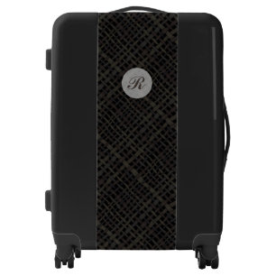 Woven Burlap Graphical Black Monogram Luggage