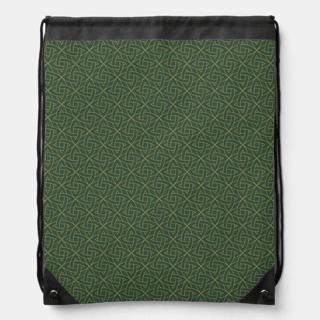 Woven Celtic Knot Pattern Drawstring Bag (Front)