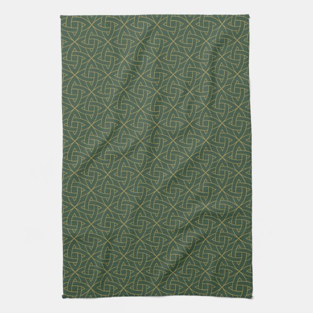 Woven Celtic Knot Pattern Kitchen Towel (Vertical)