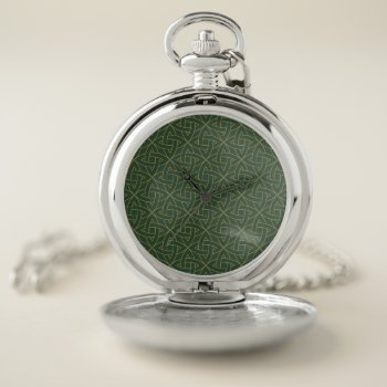 Woven Celtic Knot Pattern Pocket Watch by adventurebeginsnow at Zazzle