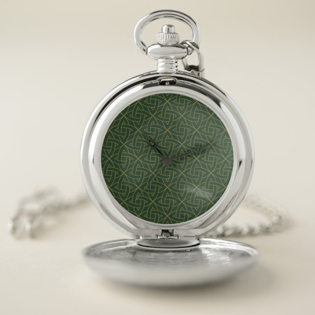 Woven Celtic Knot Pattern Pocket Watch (Inside)
