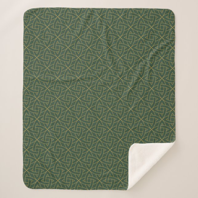 Woven Celtic Knot Pattern Sherpa Blanket (Front)