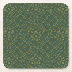 Woven Celtic Knot Pattern Square Paper Coaster