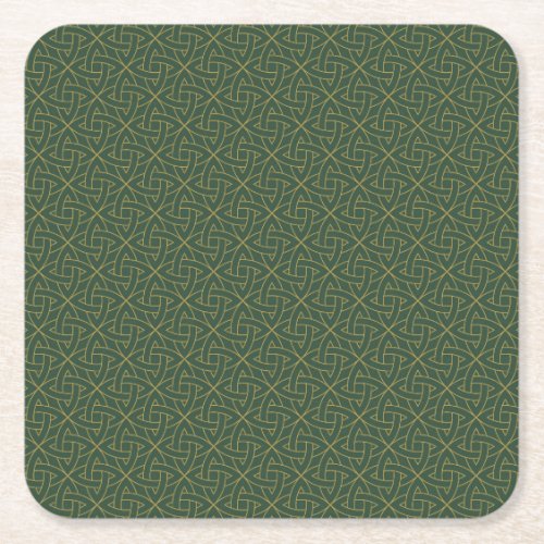 Woven Celtic Knot Pattern Square Paper Coaster