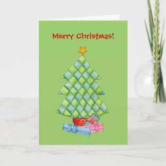 Woven Christmas Tree Holiday Card