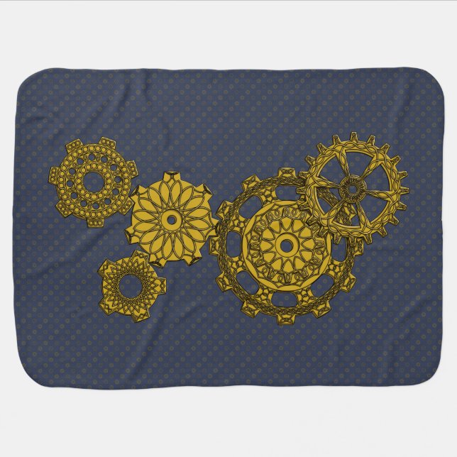 Woven Clockwork Baby Blanket (Horizontal)