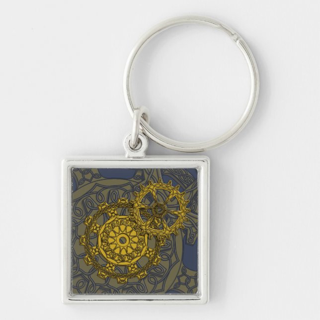 Woven Clockwork Keychain (Front)