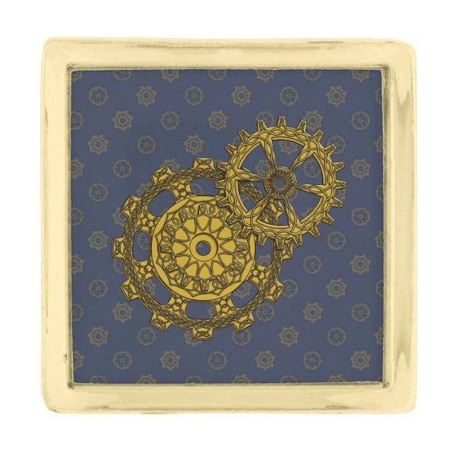 Woven Clockwork Lapel Pin (Front)