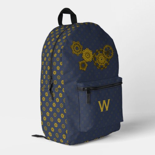 Woven Clockwork Printed Backpack