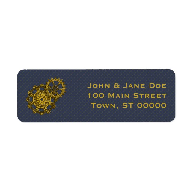 Woven Clockwork Return Address Label (Front)