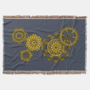 Woven Clockwork Throw Blanket