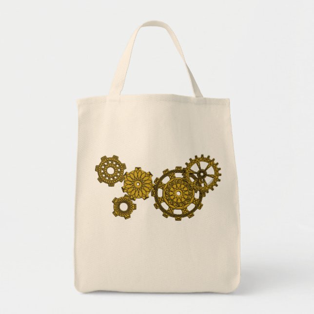 Woven Clockwork Tote Bag (Front)