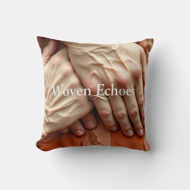 Woven Echoes Hands Throw Pillow (Front)