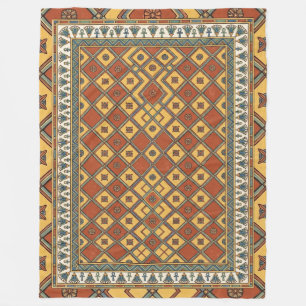 Woven Eternity: Middle Kingdom Egyptian Pattern Fleece Blanket